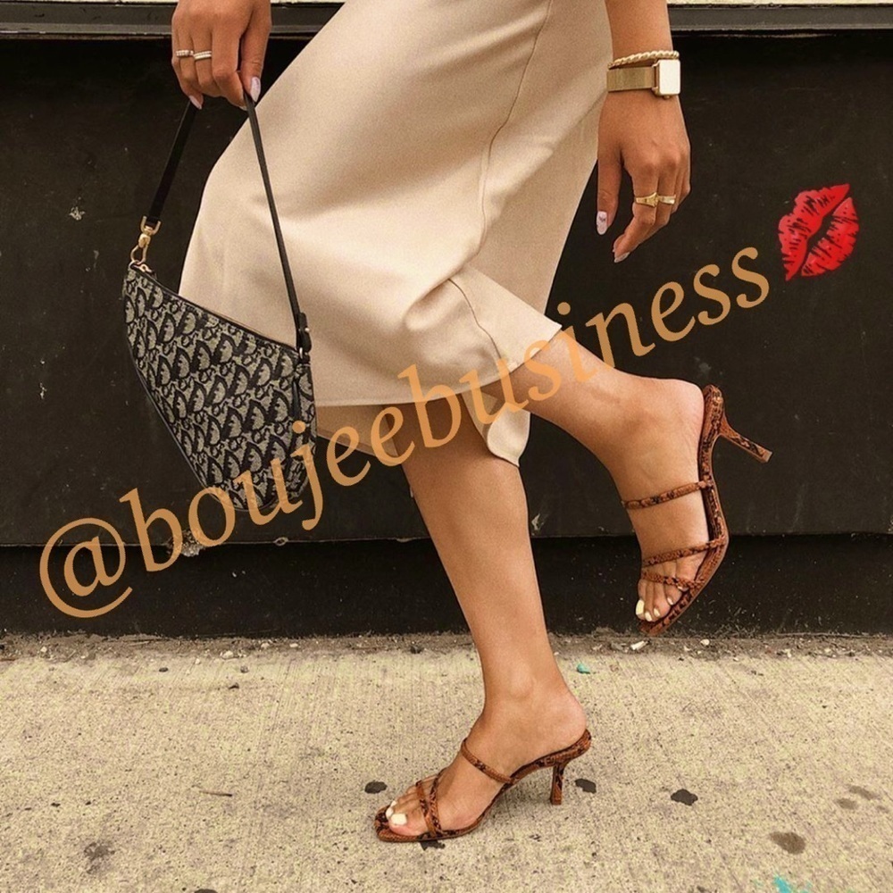 ZARA Animal Print Sandals with Front Straps